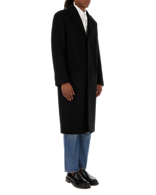 Valentino Garavani Black Wool Blend Coat for men