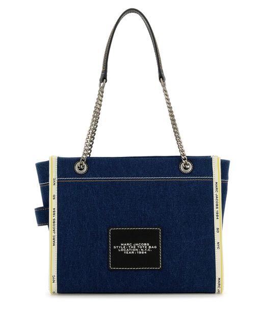 Borsa a spalla The Denim Chain media in denim di Marc Jacobs in Blue