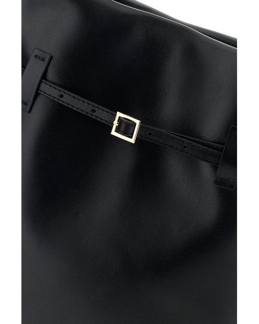 MANU Atelier Black Leather Shopping Bag