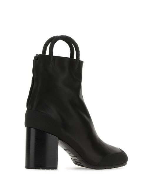 Random Identities Black Leather Ankle Boots for men
