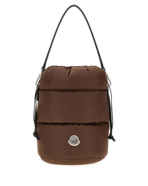 Moncler Brown Nylon Caradoc Bucket Bag