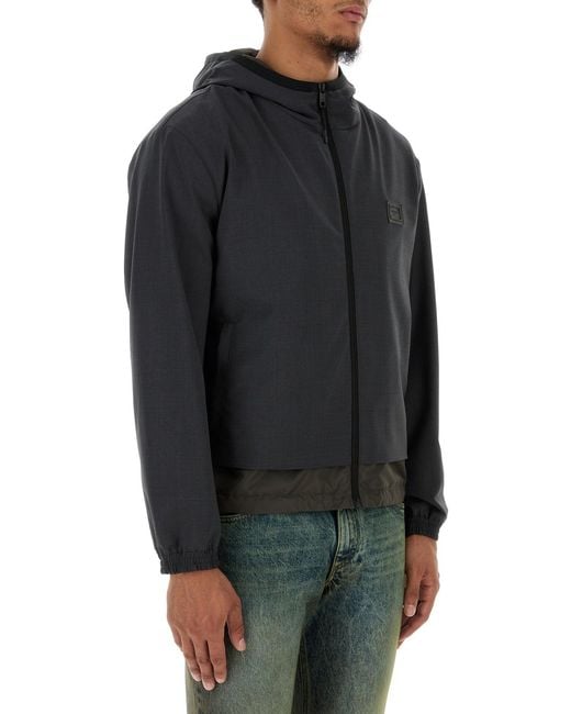 Dolce & Gabbana Black Charcoal Stretch Wool Blend Jacket for men