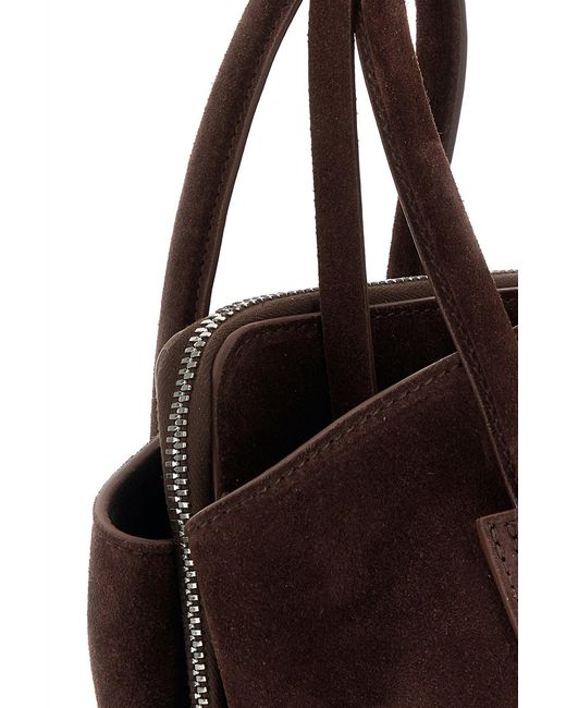 The Attico Brown Chocolate Suede Mini La Passeggiata Handbag