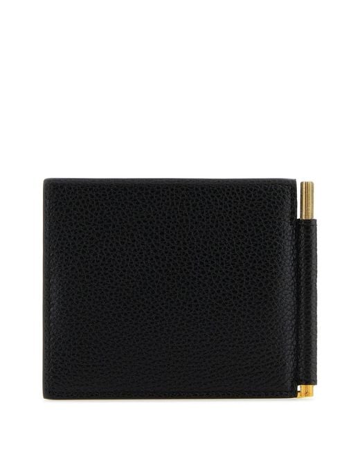 Tom Ford Black Leather Card Holder for men