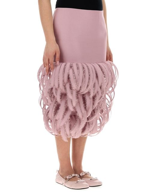 Balenciaga Pink Wool Blend Skirt