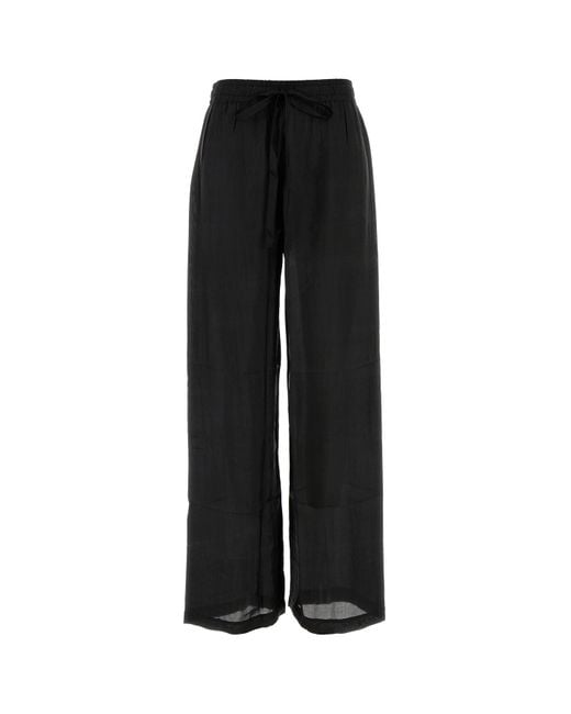THE ROSE IBIZA Black Silk Palazzo Pant