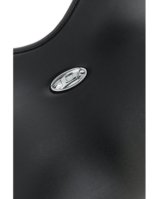 DIESEL Black Leather Synthetic Leather Double-D Shoulder Bag