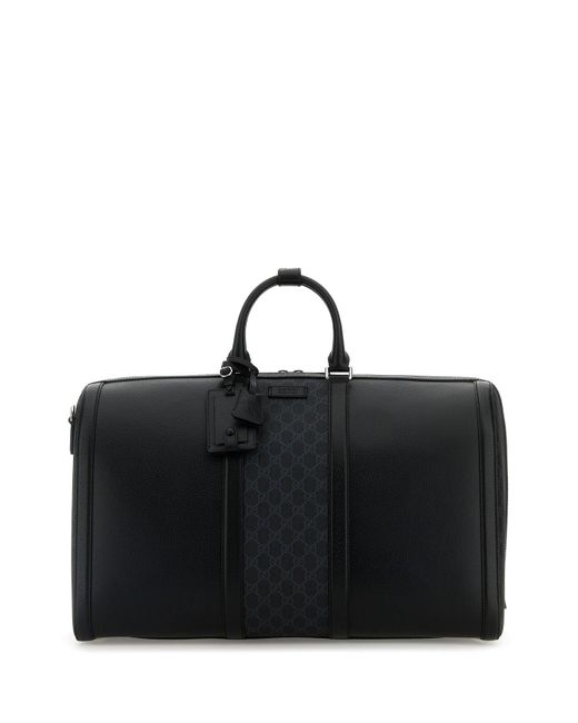 Borsa da viaggio in tela nera di Gucci in Black da Uomo