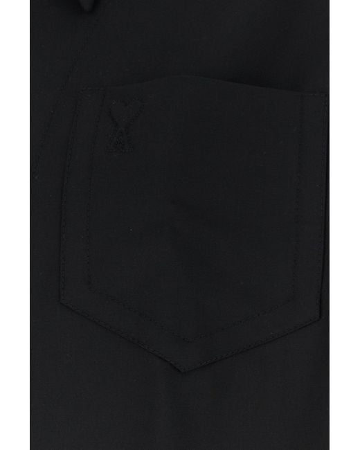 AMI Black Oversized Solid Shirt