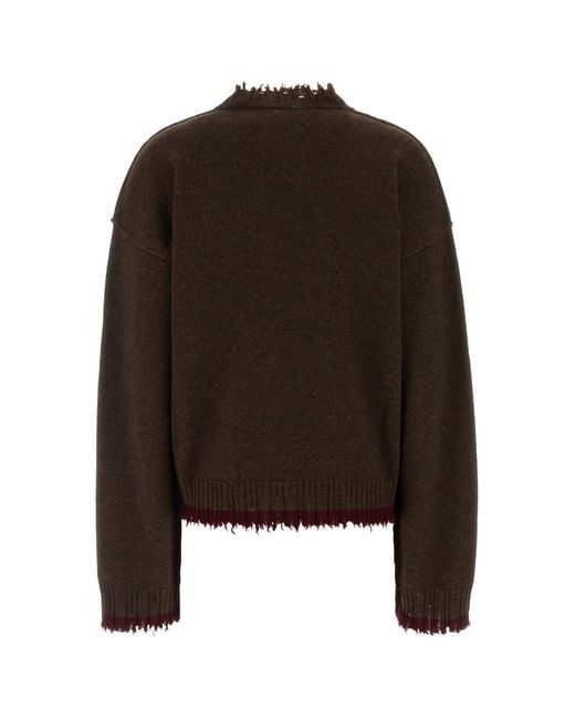 Uma Wang Brown Cashmere Plain Sweater