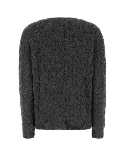 Valentino Garavani Black Dark Grey Wool Sweater