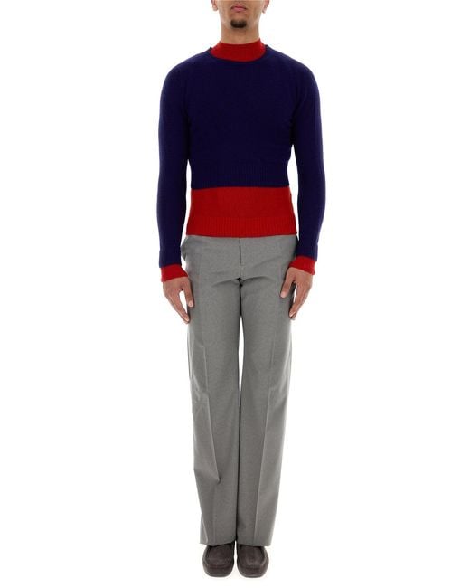 Jil Sander Blue Knitted Sweater for men