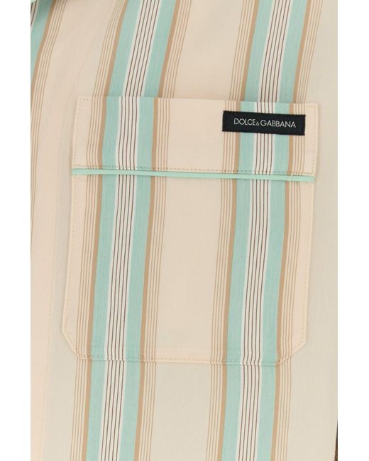 Dolce & Gabbana White Embroidered Jersey Shirt for men