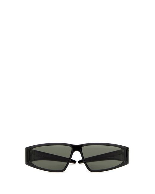 McQueen Gray Black Acetate Wraparound Sunglasses