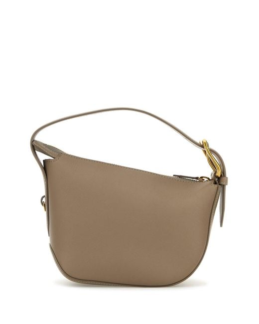 J&m Davidson Brown Cappuccino Leather Zip Quiver Handbag
