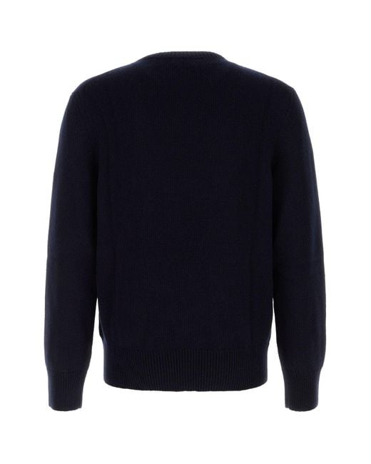 Burberry Navy Blue Wool Blend Sweater for men