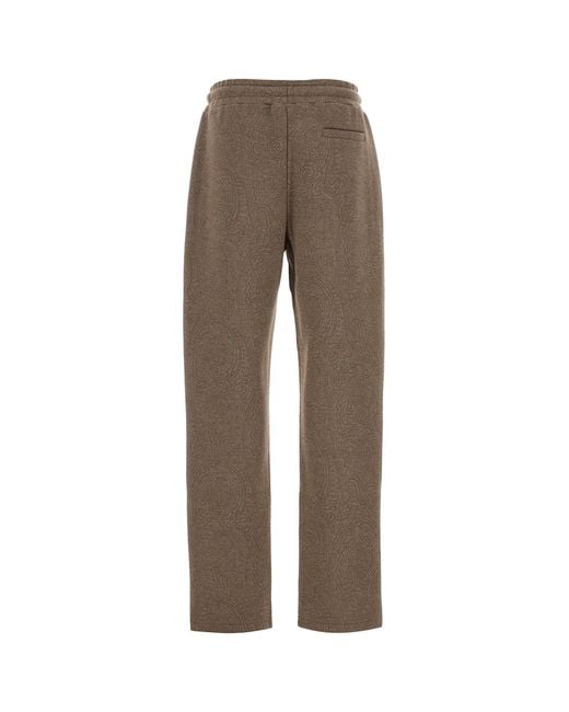 Etro Brown Printed Jersey joggers for men