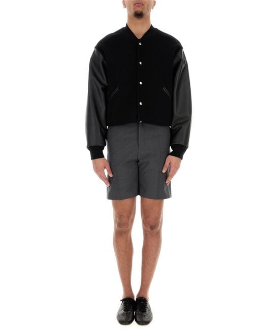 Jil Sander Black Wool Bomber Jacket for men