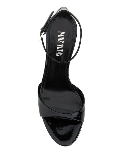 Paris Texas Black Leather Lidia Sandals