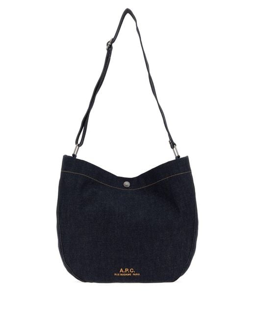 A.P.C. Blue Denim Besace Shopping Bag for men