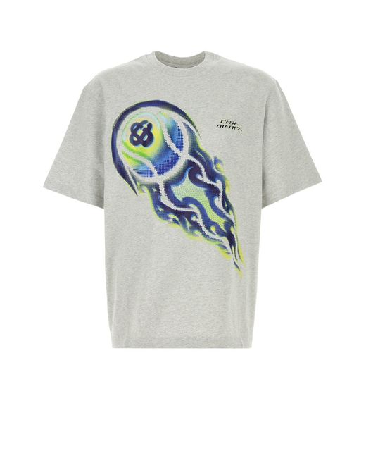 Casablanca Gray Cotton Oversize T-Shirt for men