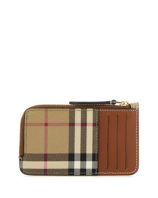 Burberry Natural Printed E-Canvas Card Holderã¢