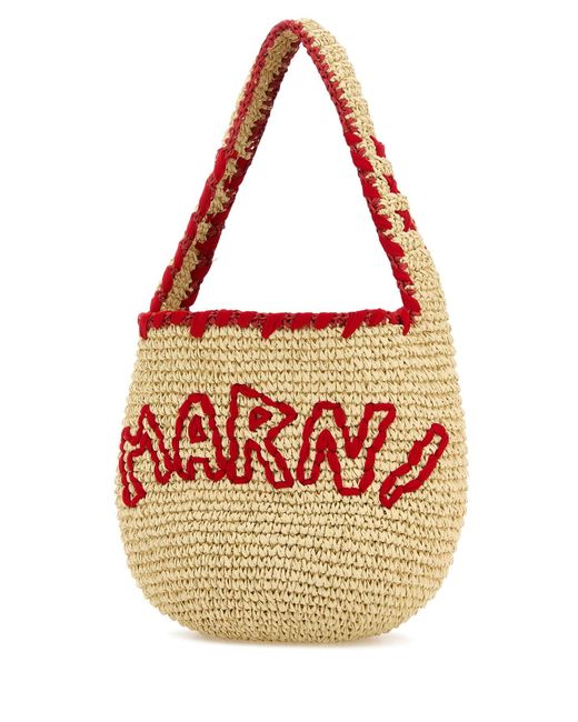 ショルダーバッグ・ポシェット Marni Raffia Small Nassa Shoulder Bag Marni Raffia Small Nassa Shoulder Bag in Red | Lyst