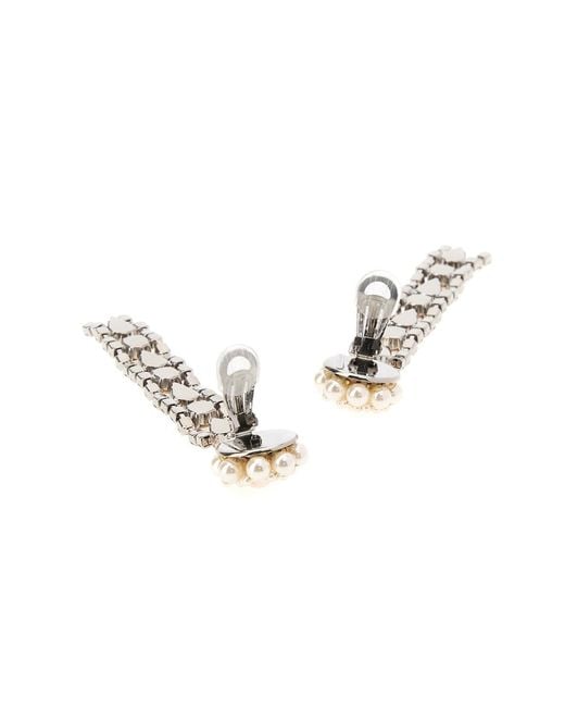 Alessandra Rich Multicolor Embellished Metal Earrings