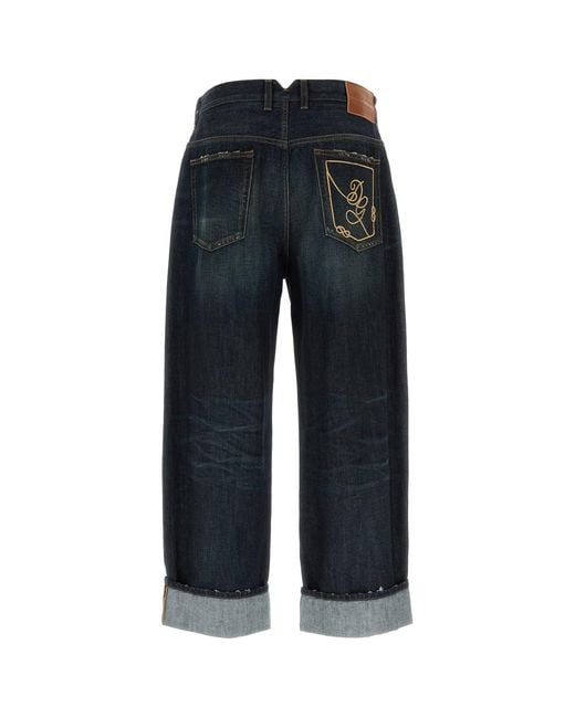 Dolce & Gabbana Blue Mid Rise Jeans for men