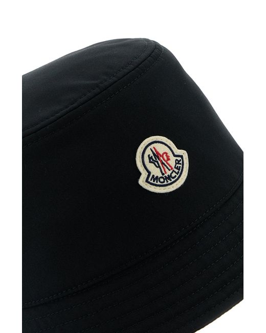 Cappello da pescatore in tela nera di Moncler in Black