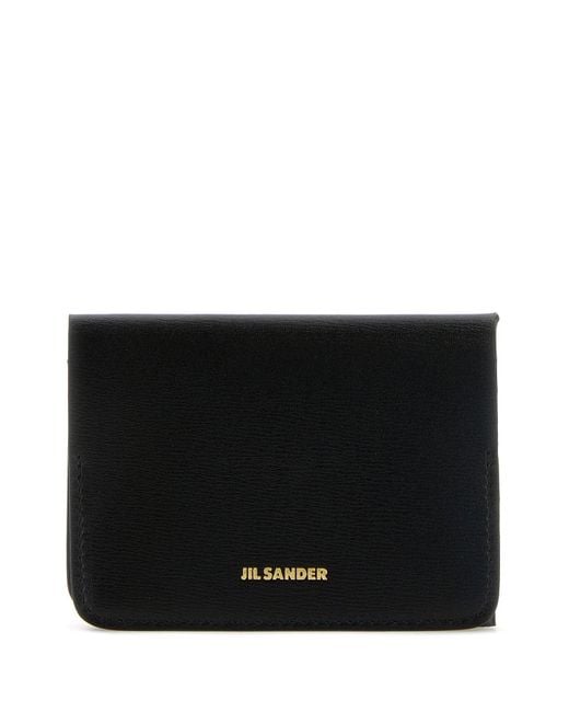 Jil Sander Black Leather Card Holder