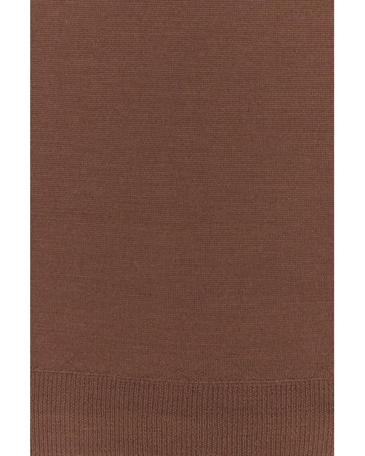 Fedeli Brown Wool Sweater for men
