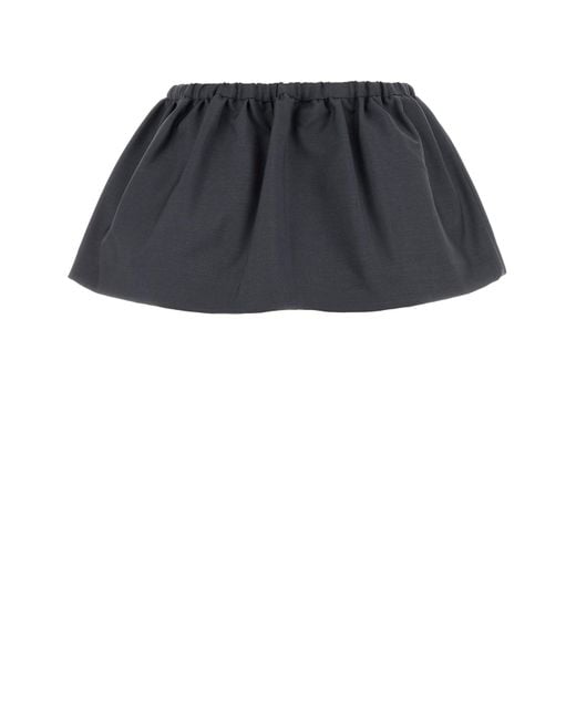 Minigonna in misto mohair grigio scuro di Miu Miu in Black