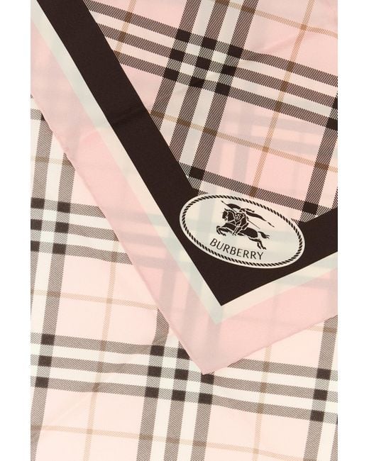 Burberry Pink Embroidered Silk Foulard