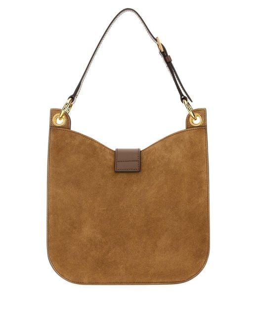 Tom Ford Brown Camel Suede Shoulder Bag