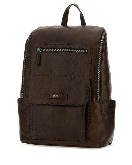 The Bridge Brown Leather Alberto Wild Backpack