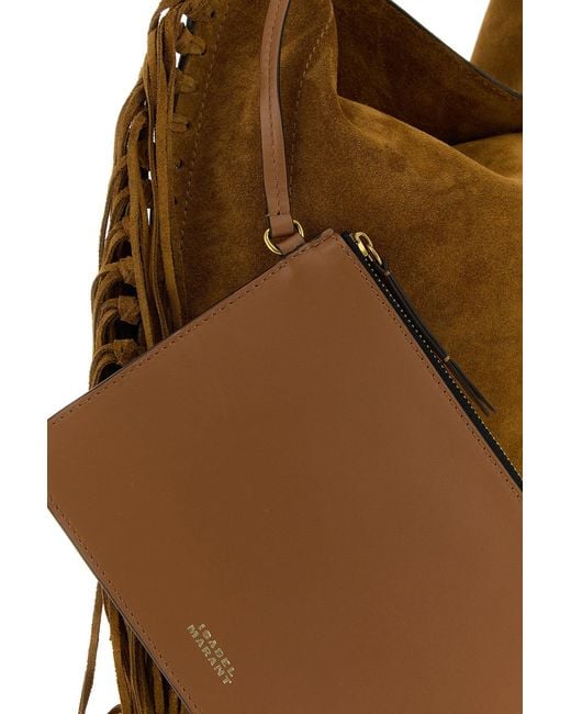 Isabel Marant Brown Biscuit Suede Oskan Shoulder Bag