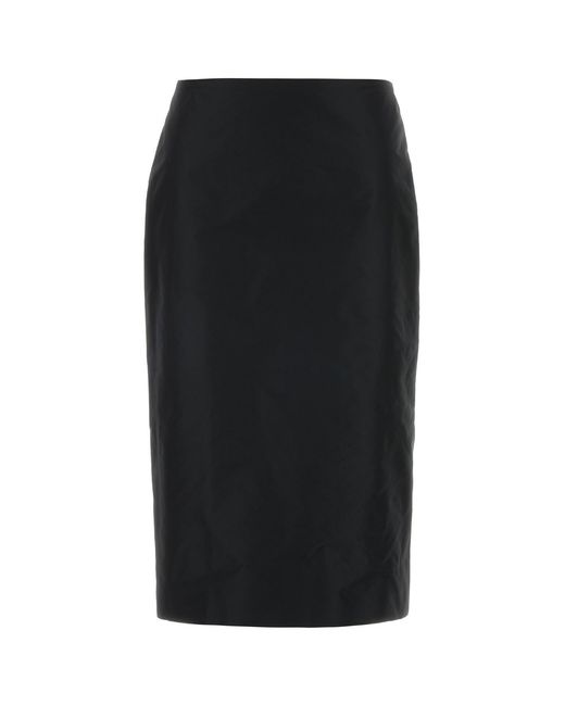 Jil Sander Black Faille Skirt