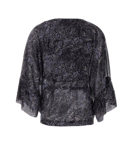 Isabel Marant Gray Printed Silk Tekia Blouse