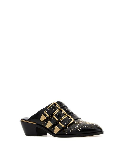 Chloé Black Leather Susan Mules