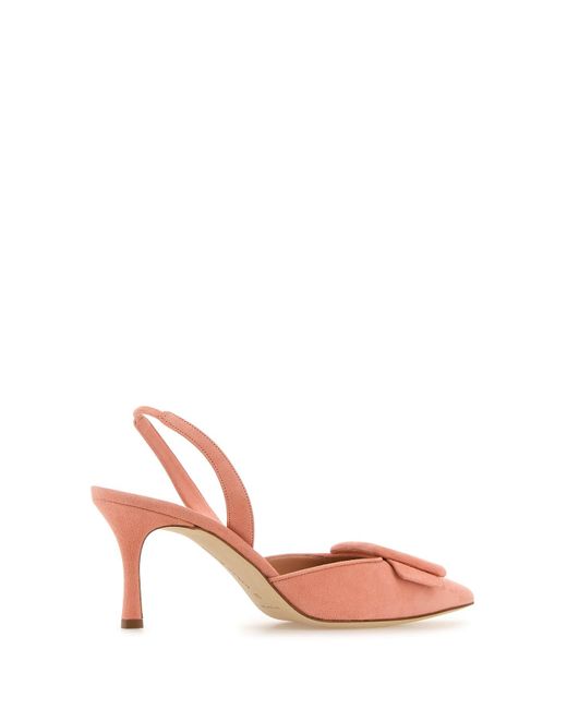 Manolo Blahnik Dark Pink Suede Maysli Pumps