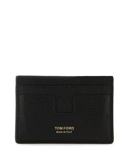 Tom Ford Black Leather Card Holder for men