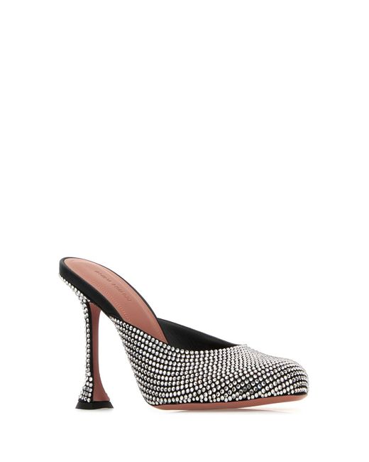 AMINA MUADDI Multicolor Embellished Satin Iris Mules