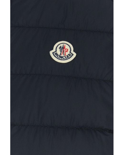 Moncler Black Midnight Blue Nylon Barthe Sleeveless Down Jacket for men