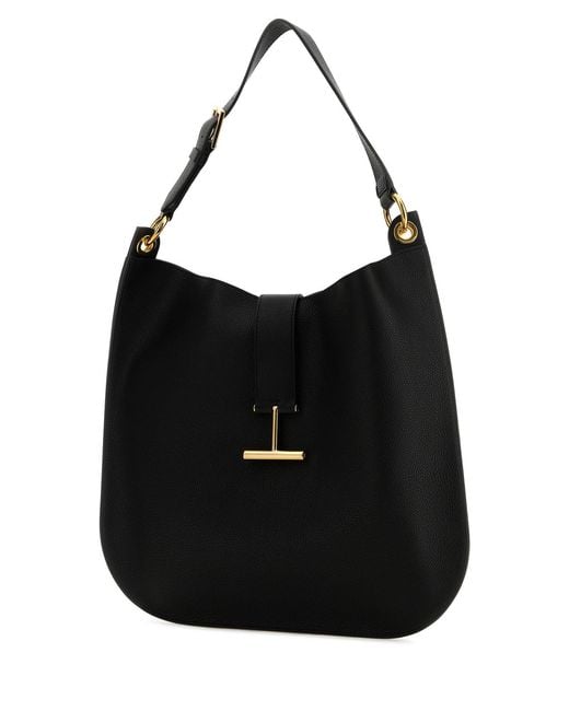 Tom Ford Black Leather Shoulder Bag