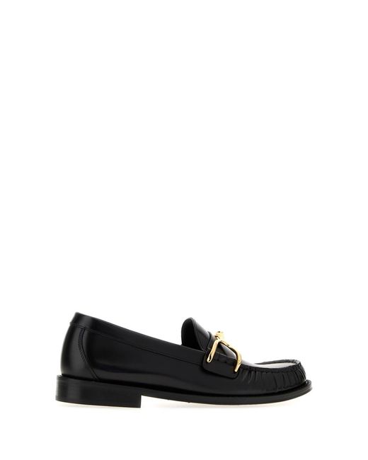 McQueen Black Leather Wishbone Loafers for men