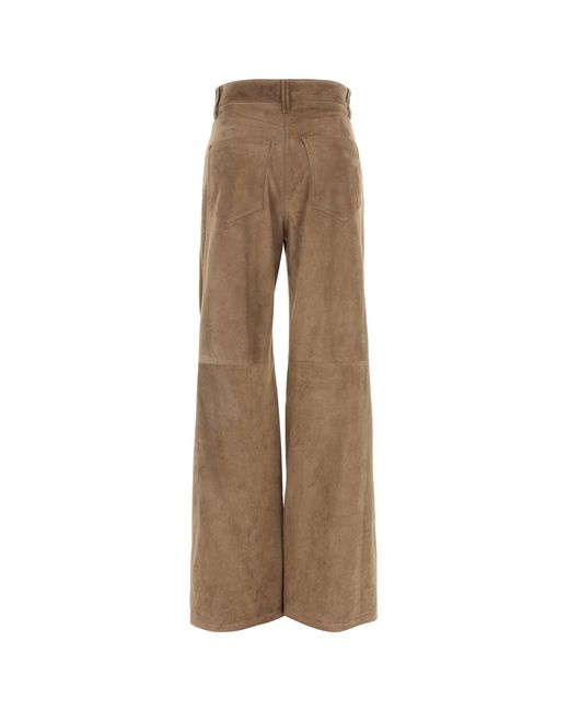 Brunello Cucinelli Natural Biscuit Suede Pant