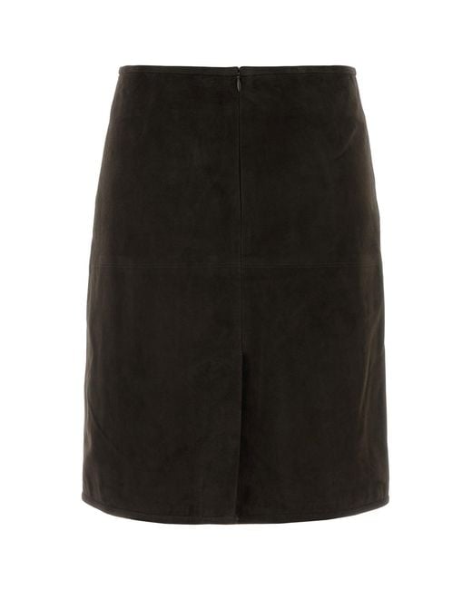 Loulou de Saison Black Dark Brown Suede Engel Skirt
