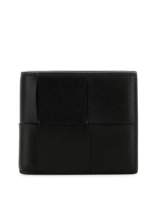 Portafoglio Cassette piccolo in pelle nera di Bottega Veneta in Black da Uomo