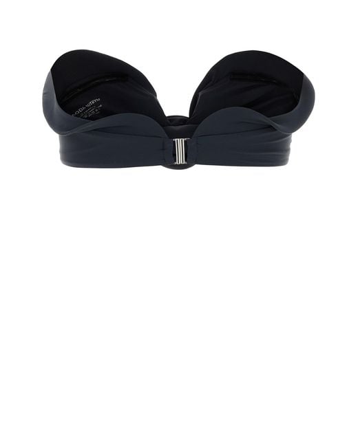 Magda Butrym Black Denim Blue Stretch Nylon Bikini Top